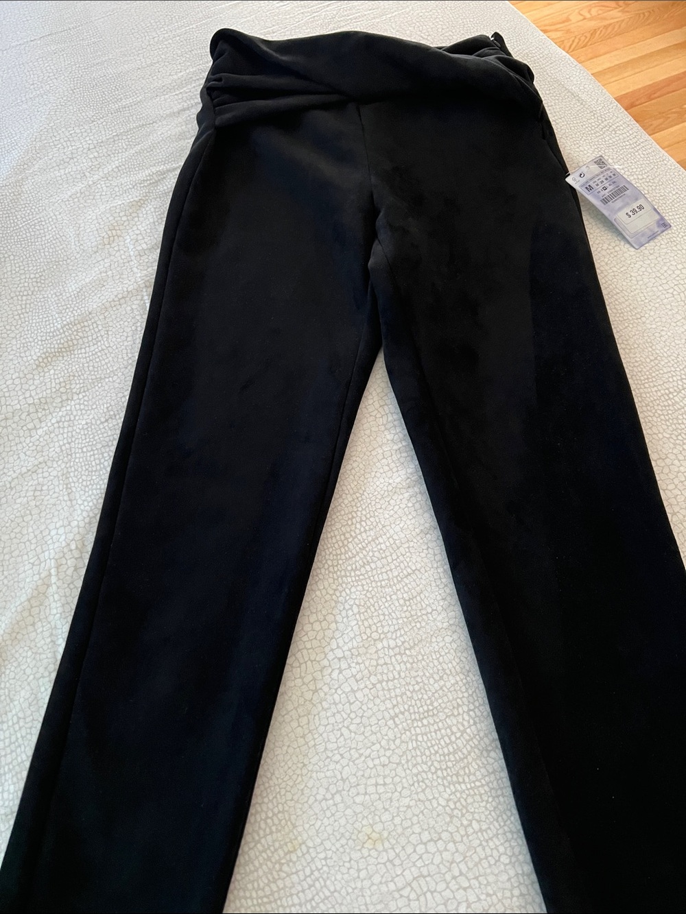Zara Black Velvet Pants - Classic Everyday Fit